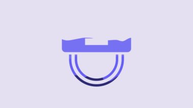 Blue Bellboy hat icon isolated on purple background. Hotel resort service symbol. 4K Video motion graphic animation.