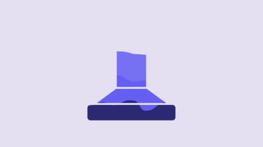 Blue Stamp icon isolated on purple background. 4K Video motion graphic animation.