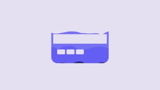 Blue Credit Card Icon Isolated Purple Background Online Payment Cash — Vídeo de Stock