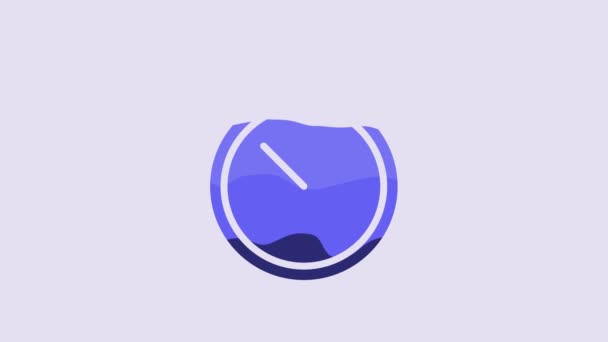 Blue Stopwatch Icon Isolated Purple Background Time Timer Sign Chronometer — Wideo stockowe