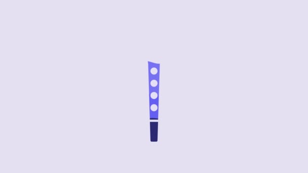 Blue Clarinet Icon Isolated Purple Background Musical Instrument Video Motion — Vídeo de Stock