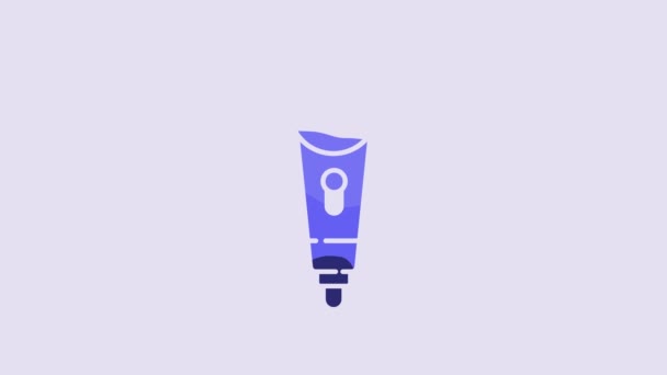 Blue Microphone Icon Isolated Purple Background Air Radio Mic Microphone — Video Stock