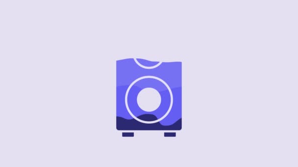 Blue Stereo Speaker Icon Isolated Purple Background Sound System Speakers — Stockvideo