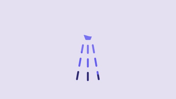 Icono Del Sistema Rociadores Blue Fire Aislado Sobre Fondo Púrpura — Vídeos de Stock