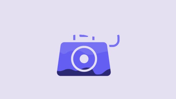 Blue Telephone Emergency Call 911 Icon Isolated Purple Background Police — Vídeo de Stock