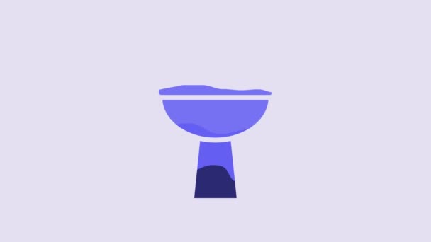 Blue Washbasin Water Tap Icon Isolated Purple Background Video Motion — Stok Video