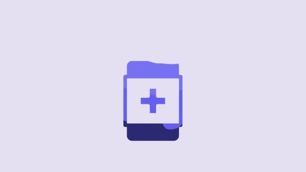 Blue Hand Sanitizer Bottle Icon Isolated Purple Background Disinfection Concept — ストック動画