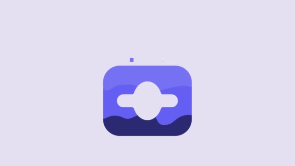 Blue Perfume Icon Isolated Purple Background Video Motion Graphic Animation — Vídeos de Stock