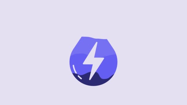 Blue Water Energy Icon Isolated Purple Background Ecology Concept Water — Vídeo de Stock