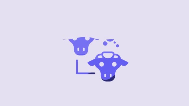 Blue Cloning Icon Isolated Purple Background Genetic Engineering Concept Video — Stock videók
