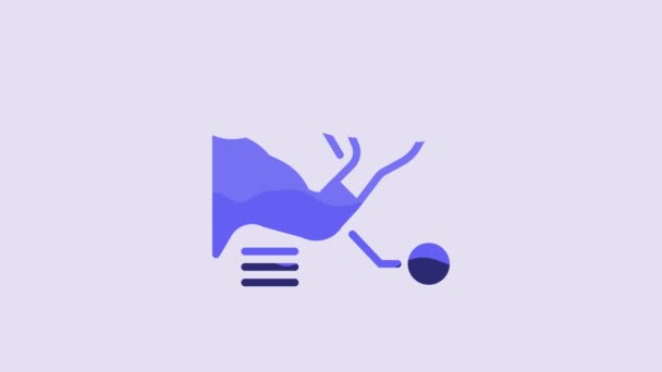 Голубая Иконка Фиолетовом Фоне Футуристическая Концепция Бионической Руки Роботизированной Механической — стоковое видео