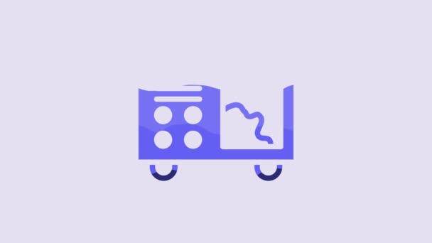 Blue Spectrometer Icon Isolated Purple Background Video Motion Graphic Animation — Vídeos de Stock