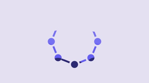 Ícone Fórmula Química Azul Isolado Fundo Roxo Hexágono Abstrato Para — Vídeo de Stock