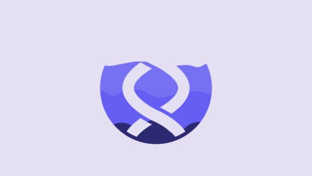 Blue Dna Symbol Icon Isolated Purple Background Genetic Engineering Genetics — Vídeo de Stock