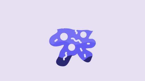 Ікона Blue Cell Ізольована Фіолетовому Фоні Відеографічна Анімація — стокове відео