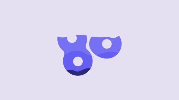 Иконка Процесса Деления Blue Cell Выделена Фиолетовом Фоне Видеографическая Анимация — стоковое видео
