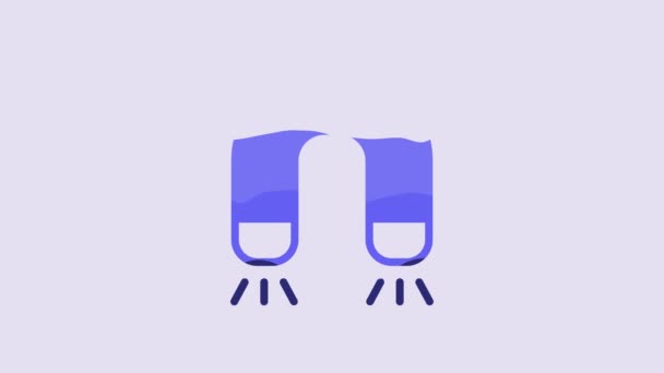 蓝色磁铁图标隔离在紫色背景上 马蹄磁铁 吸引力 4K视频运动图形动画 — 图库视频影像