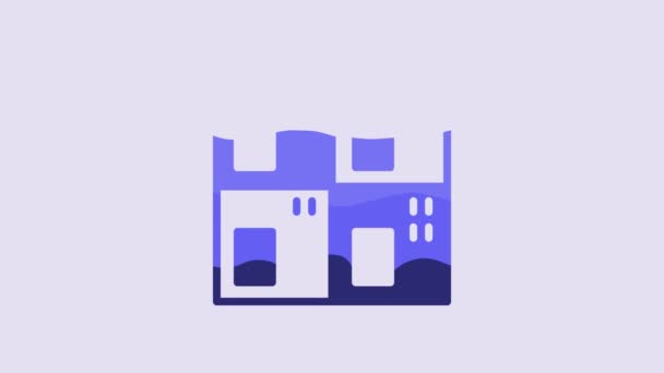 Blue Periodic Table Elements Icon Isolated Purple Background Video Motion — Video