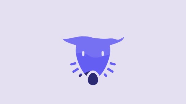 Blue Experimental Mouse Icon Isolated Purple Background Video Motion Graphic — Wideo stockowe