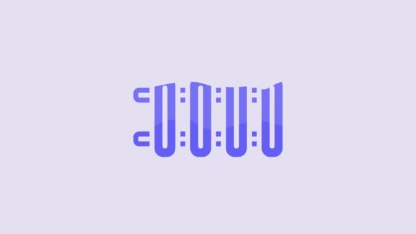 Blaues Heizkörpersymbol Isoliert Auf Violettem Hintergrund Video Motion Grafik Animation — Stockvideo