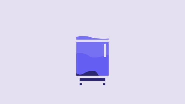 Синій Холодильник Ізольовано Фіолетовому Фоні Холодильник Холодильник Побутова Техніка Техніка — стокове відео