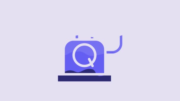 Blue Telephone Handset Icon Isolated Purple Background Phone Sign Video — Vídeos de Stock