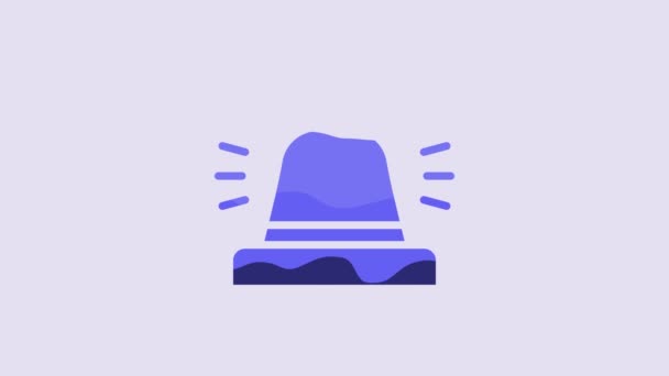 Blue Hotel Service Bell Icon Isolated Purple Background Reception Bell — Wideo stockowe