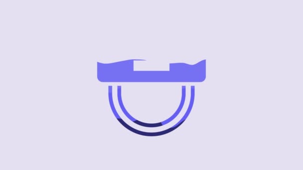 Blue Bellboy Hat Icon Isolated Purple Background Hotel Resort Service — Stock videók