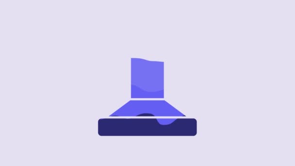 蓝色邮票图标孤立在紫色背景上 4K视频运动图形动画 — 图库视频影像