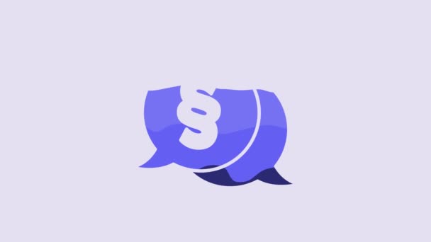Blue Law Icon Isolated Purple Background Video Motion Graphic Animation — Stock Video