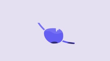 Blue Pirate eye patch icon isolated on purple background. Pirate accessory. 4K Video motion graphic animation.