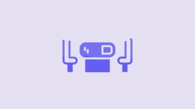 Blue Poker table icon isolated on purple background. 4K Video motion graphic animation.