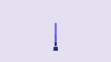 Blue Walking stick cane icon isolated on purple background. 4K Video motion graphic animation.
