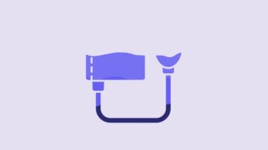 Blue Blood pressure icon isolated on purple background. 4K Video motion graphic animation.
