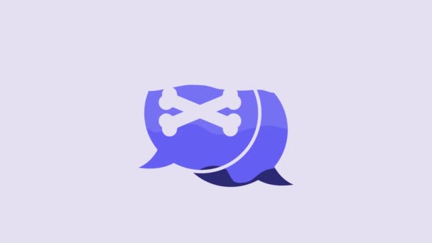 Icono Pirata Ubicación Azul Aislado Sobre Fondo Púrpura Animación Gráfica — Vídeo de stock