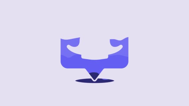 Blue Location Pirate Icon Isolated Purple Background Video Motion Graphic — Stockvideo