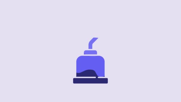 Синий Пиратский Крючок Иконка Выделена Фиолетовом Фоне Видеографическая Анимация — стоковое видео