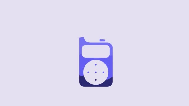 Blue Baby Monitor Walkie Talkie Icon Isolated Purple Background Video — Video Stock