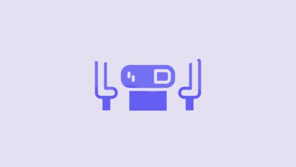 蓝色扑克表图标孤立在紫色背景上 4K视频运动图形动画 — 图库视频影像