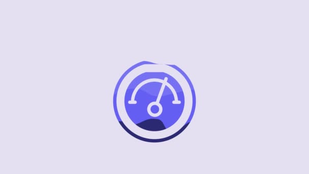 Blue Barometer Icon Isolated Purple Background Video Motion Graphic Animation — Stockvideo