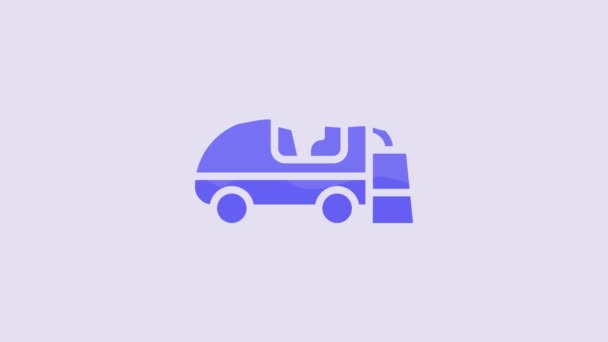 Icono Resurfacer Hielo Azul Aislado Sobre Fondo Púrpura Máquina Superficie — Vídeo de stock