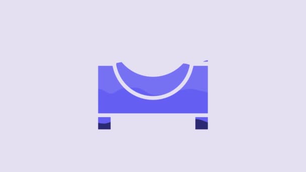 Blue Skate Park Icon Isolated Purple Background Set Ramp Roller — Stockvideo