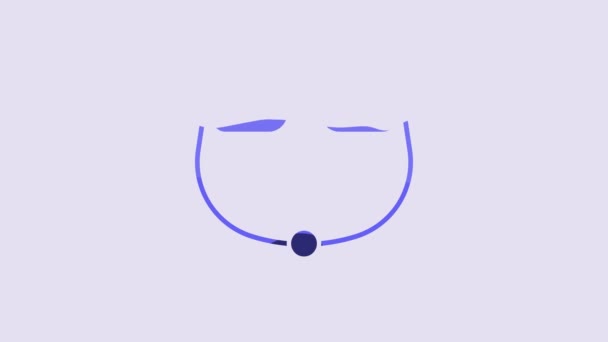 Icône Lunettes Bleues Isolée Sur Fond Violet Animation Graphique Mouvement — Video