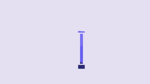 青杖のアイコンを紫色の背景に分離ウォーキング 4Kビデオモーショングラフィックアニメーション — ストック動画