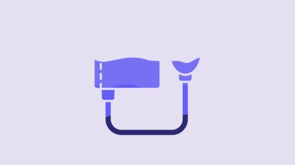 Blue Blood Pressure Icon Isolated Purple Background Video Motion Graphic — Stockvideo
