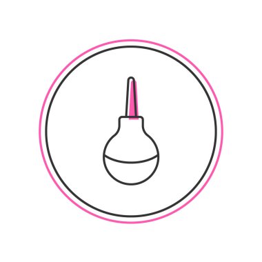 Filled outline Enema icon isolated on white background. Enema with a plastic tip. Medical pear.  Vector