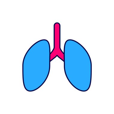 Doldurulmuş Ciğerler simgesi beyaz arkaplanda izole edildi. Vektör