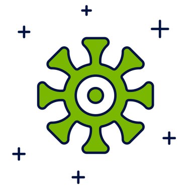 Doldurulmuş Bakteri simgesi beyaz arkaplanda izole edildi. Bakteriler ve mikroorganizmalar, sebep olan mikroorganizma hastalıkları, hücre kanseri, mikrop, virüs, mantar. Vektör