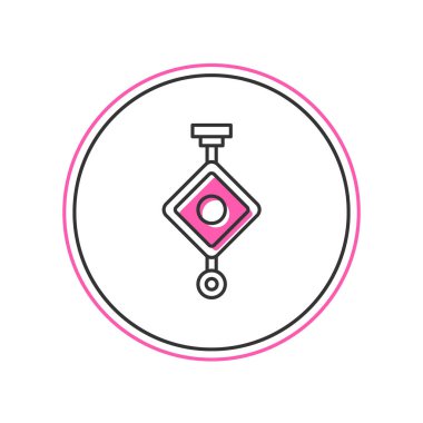 Beyaz arka planda izole edilmiş Çin kağıt fener ikonu. Vektör