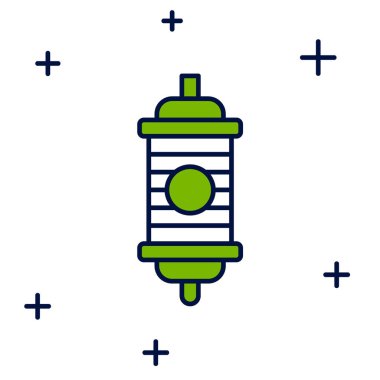 Beyaz arka planda izole edilmiş Çin kağıt fener ikonu. Vektör